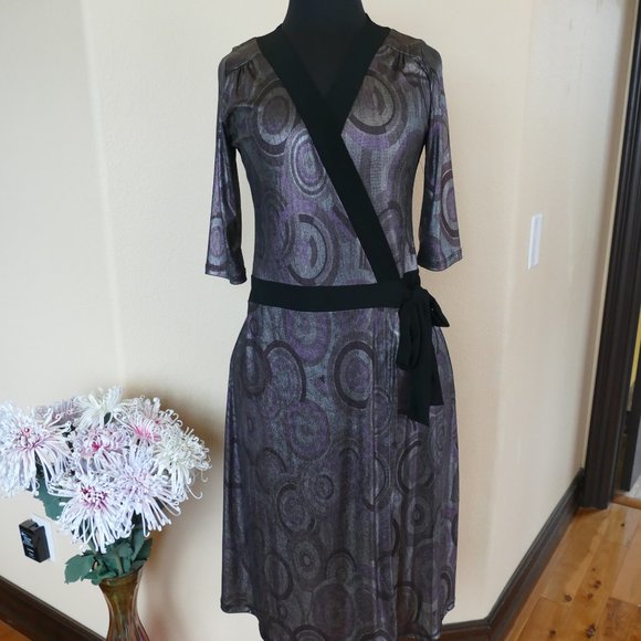 American one Platinum Wrap Dress- Size M - Picture 1 of 11